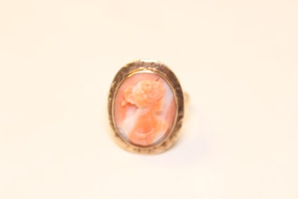 Cameo and 10K Gold Ring