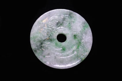Chinese Jadeite Bi Pendant