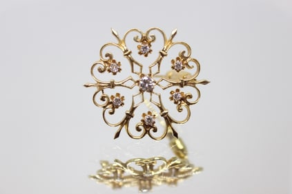 Diamond and Gold Brooch Pin