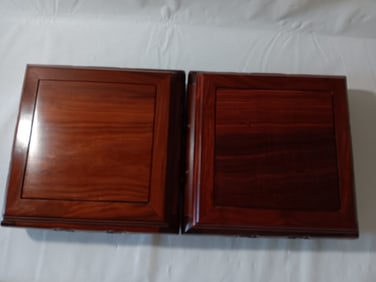 A Pair Chinese Huanghuali Square Wood Stand