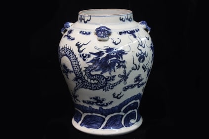 Chinese Blue and White Porcelain Jar Vase