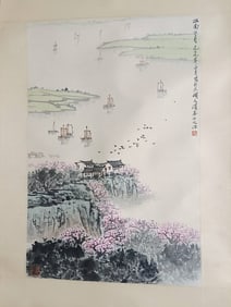 Chinese Ink Color Landscape Painting