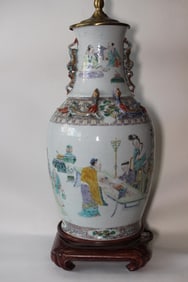 Chinese Famille Rose Porcelain Vase made into Lamp