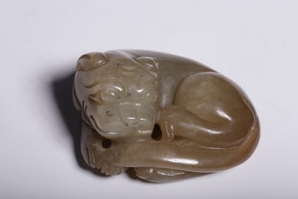 Chinese Hetian Jade Carved Beast