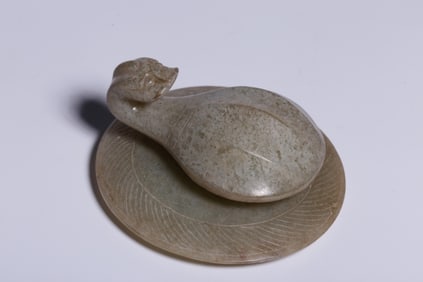 Chinese Hetian Jade Carved Belt Buckle