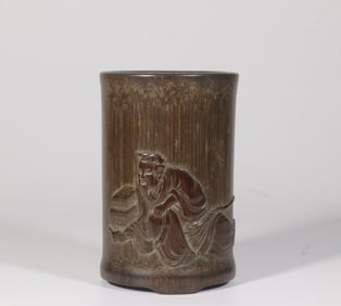 Chinese Hand Carved Bamboo Brushpot