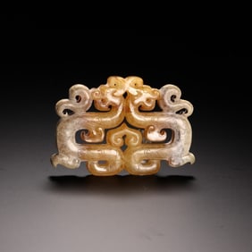Chinese Jade Carved Dragon Plaque
