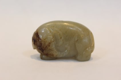 Chinese Jade Carved Elephant Toggle