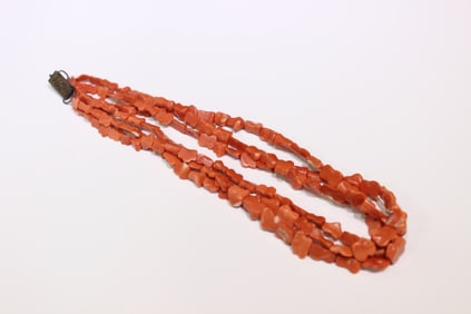 Qing Chinese Coral Multi-Strand Necklace