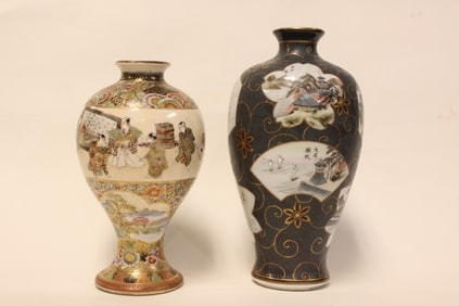 Antique Japanese Kutani and Satsuma Vases