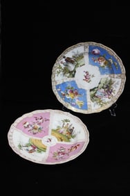 Two Meissen Plates-Quatrefoil Watteau Scene
