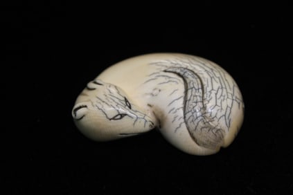 Chinese Hand Carved Bone Netsuke,Mark