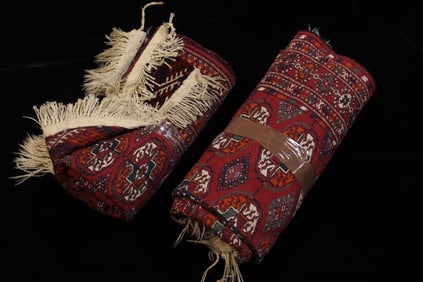 Two Hand Made Vintage Turkmen Rugs,Circa 1900