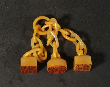 Chinese Tianhuang Soapstone Carved Seal Set