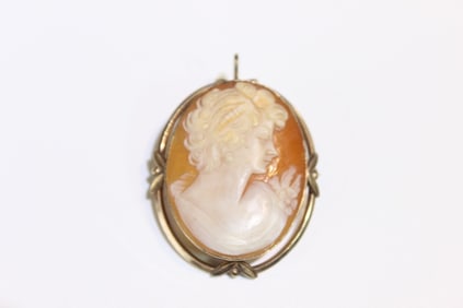 Cameo and Gold Filled Portrait Brooch and Pendant