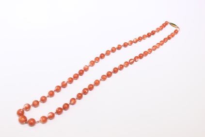 Coral Necklace with 14K Clasp