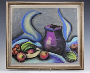 Antique French Abstract Still Life Painting Sign