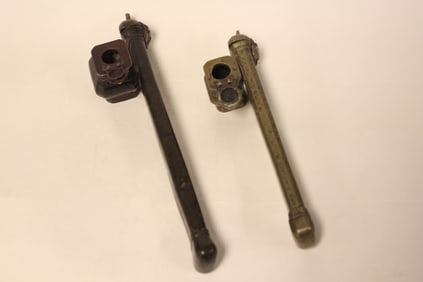 Two Mid-East Bronze and Brass Pen Box