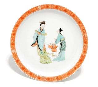 Chinese Wucai Porcelain Plate,Mark