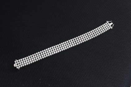 925 Silver Four Row CZ Bracelet