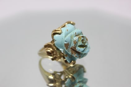 14K Gold and Turquoise Ring