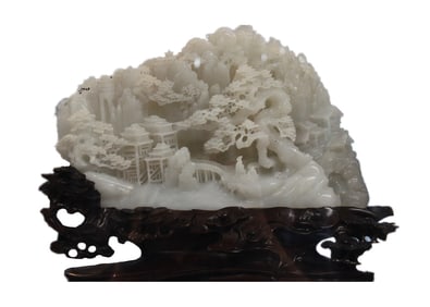 Large Chinese Jade Carved Boulder