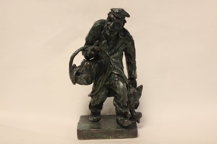 Bronze Sculpture of Jewish Chicken Seller,"Ryback"