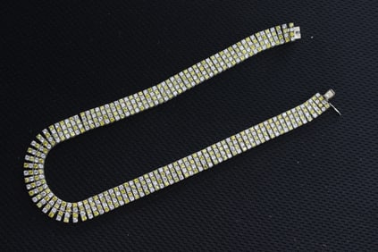 925 Silver Four Row CZ Bracelet