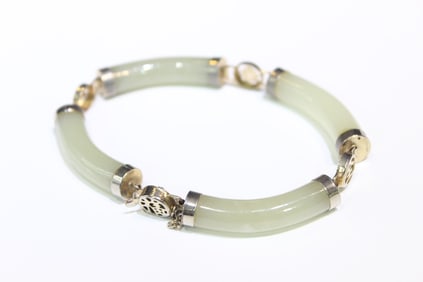 Chinese Jade Bracelet w Gold Filled