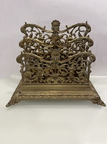 Antique Ornate Brass Letter Sorter Organizer Early