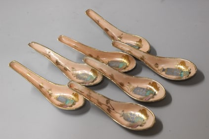 Lots of 7 Chinese 19th.C Porcelain Spoons