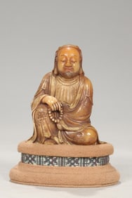 Chinese Soapstone Carved Luohan Figurine