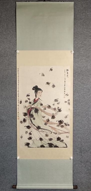 Chinese Ink Color Painting ,Signed "Fu Baoshi": Chinese Ink Color Painting ,Signed "Fu Baoshi" Dimension:95x 58