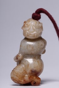 Chinese Jade Carved Figurine w Russet .