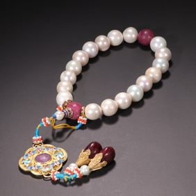 Chinese Mother Pearl Beads Prayer Bracelet