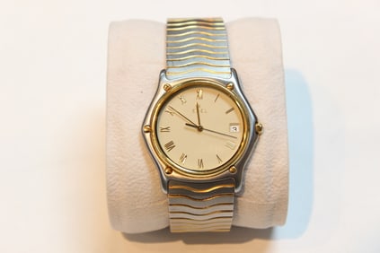 EBEL Classic Wave Two Tone Wrist Watch w 18K Gold