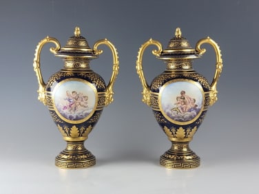 19th.C Royal Vienna Porcelain Vases