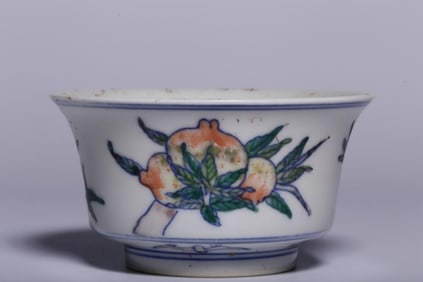 Chinese Doucai Porcelain Cup,Mark