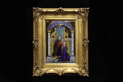 19th.C Painted enamel on copper Limoges Plaque