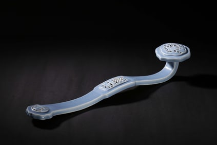 Chinese Blue glaze Porcelain Ruyi Scepter.