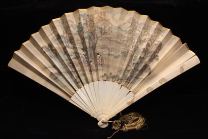 Finely Antique Japanese Hand Paint Fan