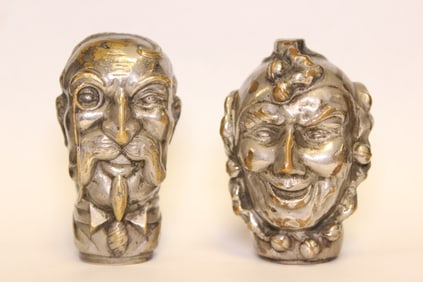 Two Vintage or Antique Figural Metal Handles