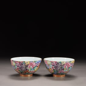 Chinese Enameled Famille Rose porcelain Bowls