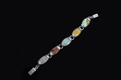 A Bracelet with Natural Semi-precious Stones