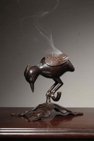 Chinese Bronze Bird Form Incense Burner