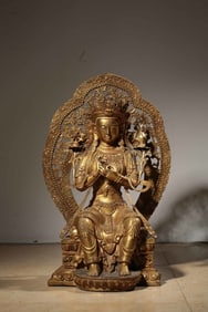 Chinese Gilt Bronze Statue of a Bodhisattva