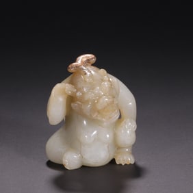 Chinese Carved Jade Bear Figurine