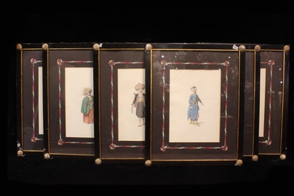 Six 19th.C Turkish Subject Framed Print