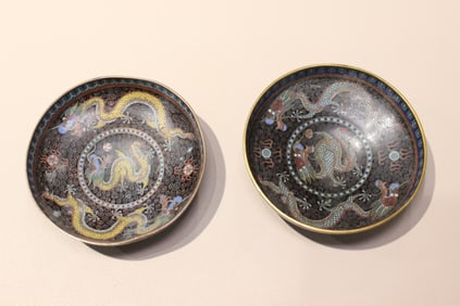 Pair of Chinese Cloisonne Dish