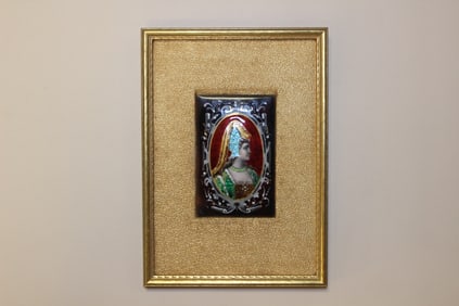 Enamel Miniature Portrait Framed Plaque
